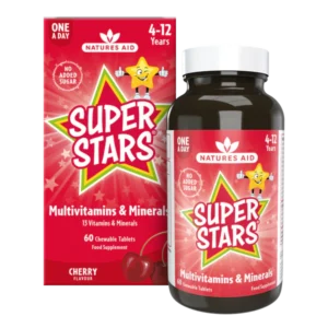 Natures Aid Super Stars Multivitamin and Minerals Chewable Tabs 60's